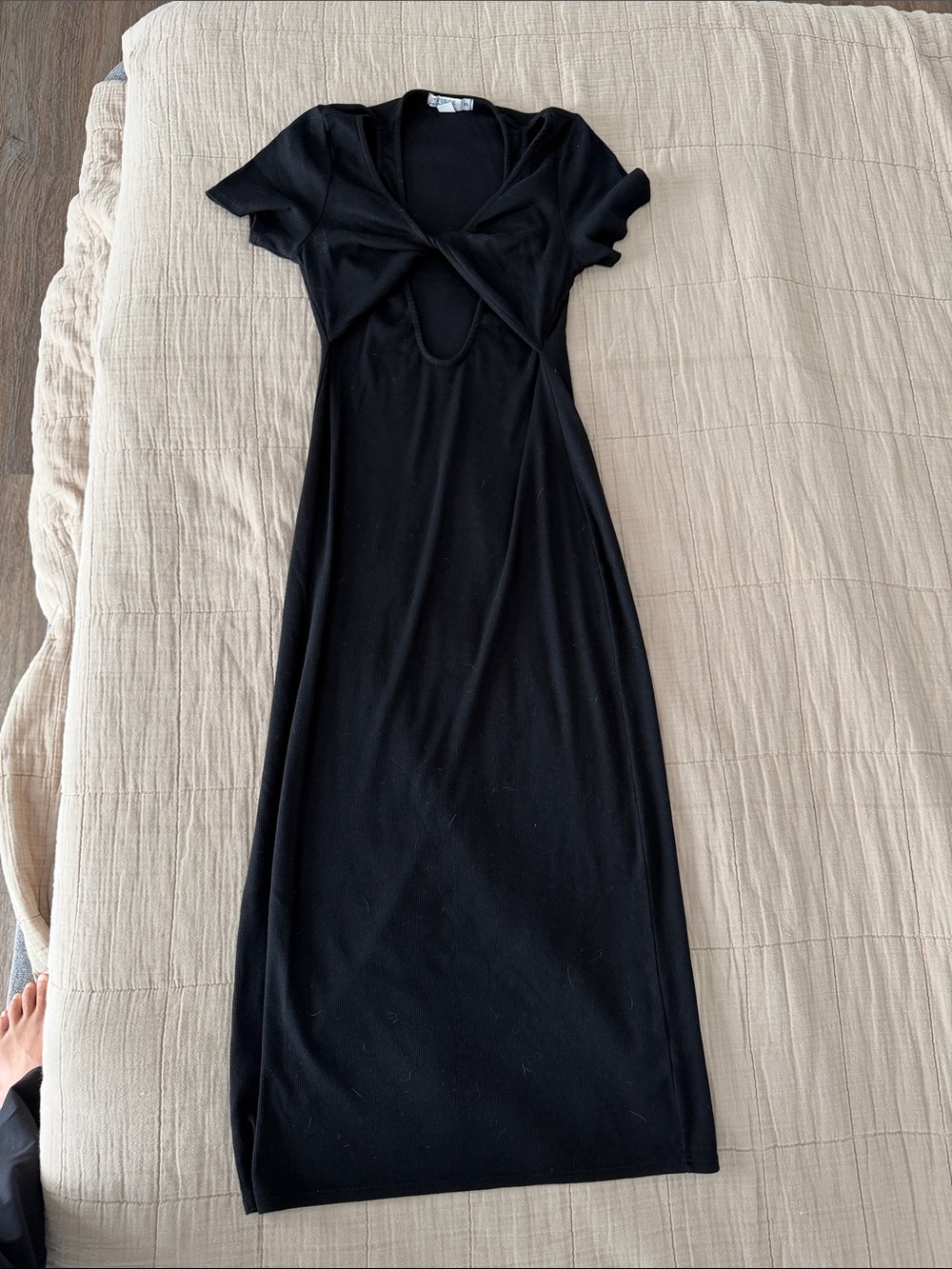 Stateside Black Twist-Front Maxi Dress